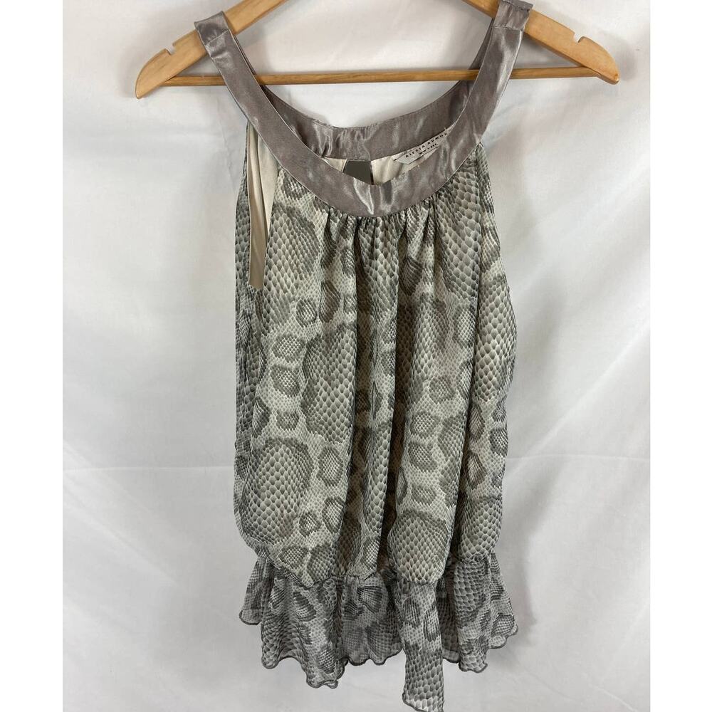 Alexia Admor Snakeskin print chiffon pelplum blouse size medium